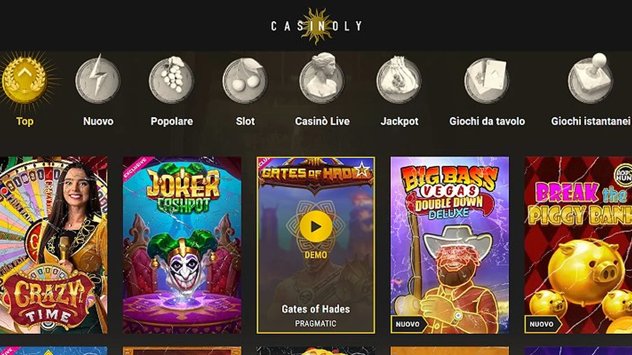 Casinoly — schermata del sito Curacao (Rabidi N.V.)